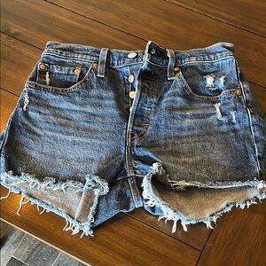 Levi's Blue Denim Cutoff Shorts